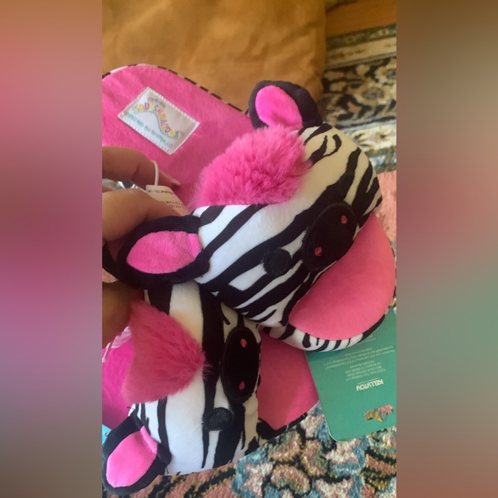 Squishmallows Tracey the Zebra slipper scuffs